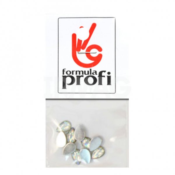 Стразы для дизайна ногтей Формула Профи силиконовые (10 шт.) - капля прозрачная крупная 98802