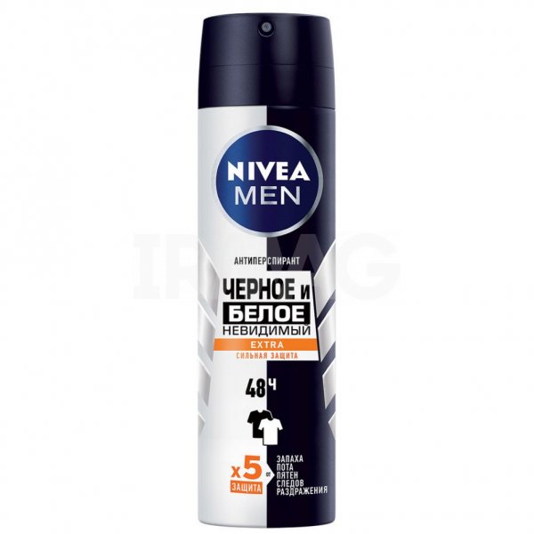 Дезодорант-антиперспирант спрей NIVEA MEN Черное и Белое Невидимый Extra (150 мл)