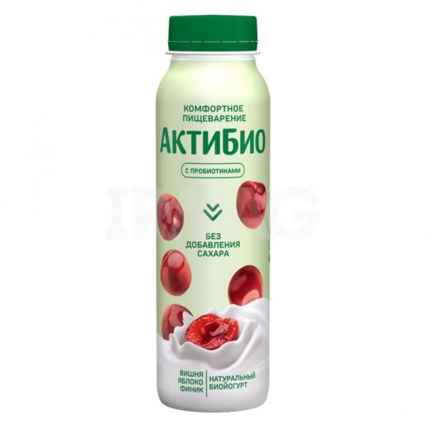 Йогурт питьевой Актибио яблоко-вишня-финик без сахара 1.5% (260 г)