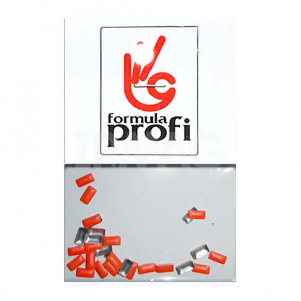 Стразы для дизайна ногтей Формула Профи металлические (30 шт) - Прямоугольник, оранжевый неон