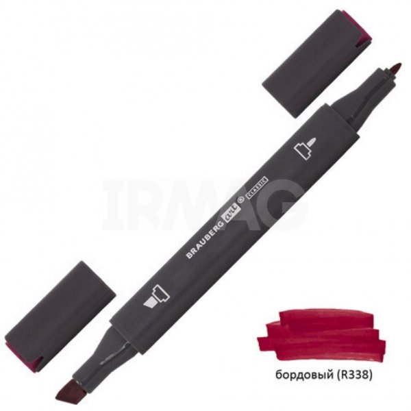 Маркер для скетчинга Brauberg Art Classic двусторонний (1 мм - 6 мм) - R338 Бордовый