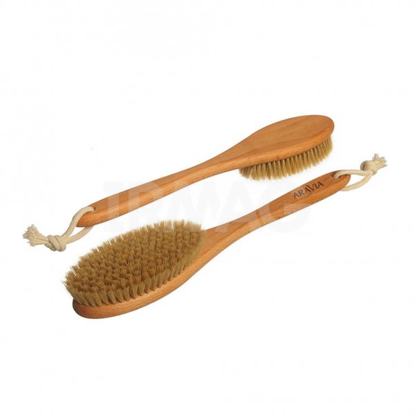 Щетка для сухого массажа Aravia Professional натуральная щетина, Мягкая