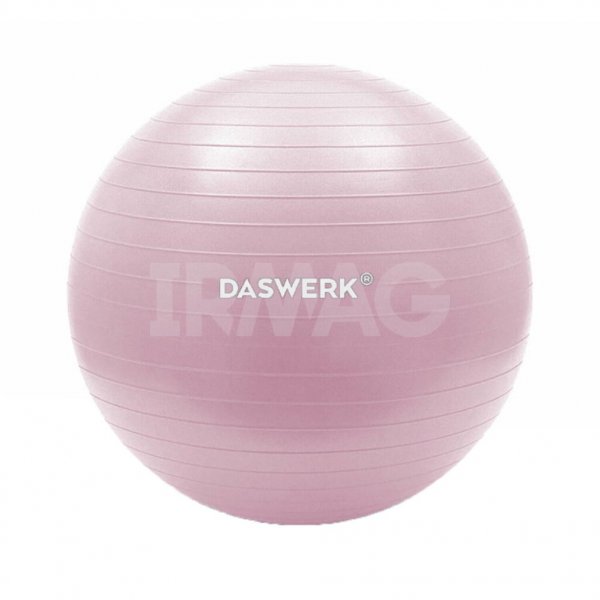 Фитбол Daswerk с эффектом антивзрыв с ручным насосом розовый (65 см)