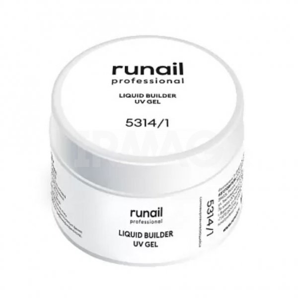 Гель для ногтей RuNail Жидкий Уф-гель самовыравнивающийся Прозрачный (15 мл)