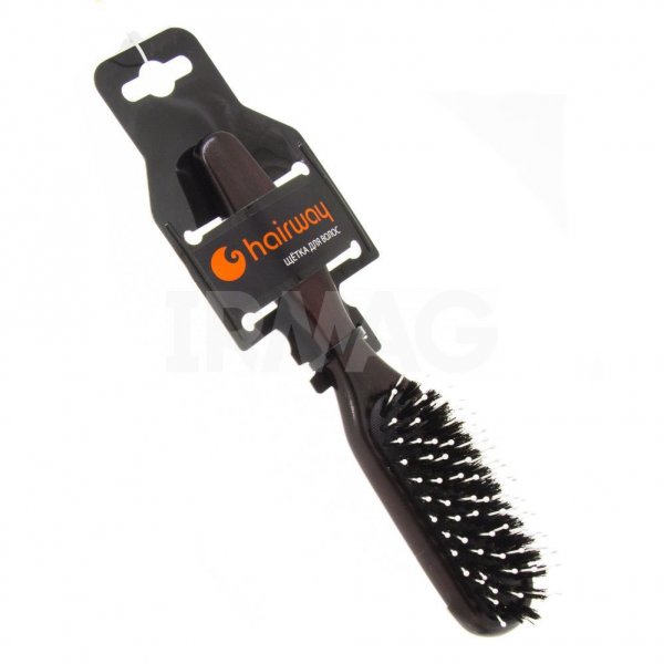 Щетка для волос Hairway Lady 08133 9 рядов, дерево, натуральная щетина, полиамид
