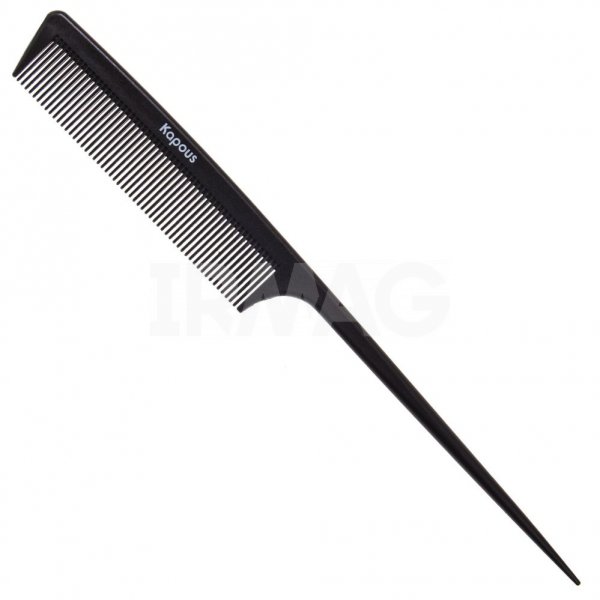 Расческа для волос Kapous Professional Carbon fiber с пластиковым хвостиком (22,9 см)
