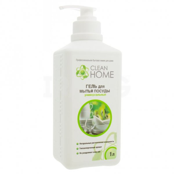 Гель для мытья посуды Clean Home Универсальный, с дозатором (1 л)