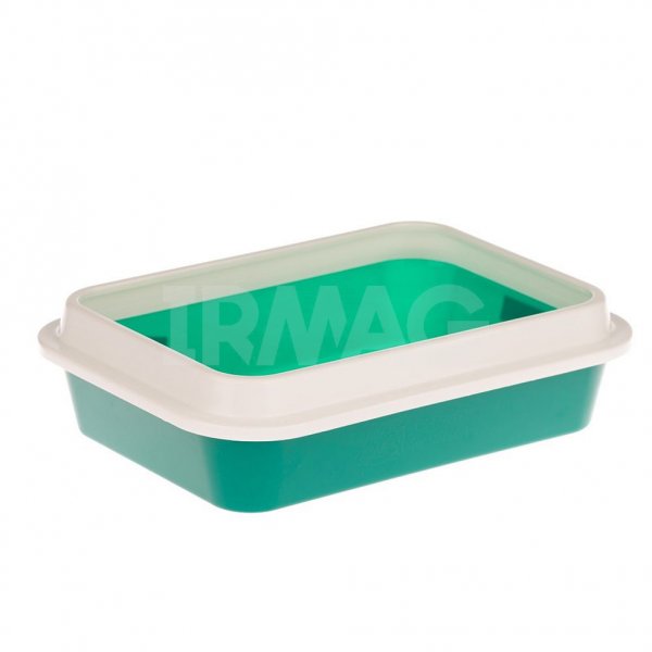 Туалет для кошек Сибирская кошка Премиум Глубокий с бортиком Зеленый