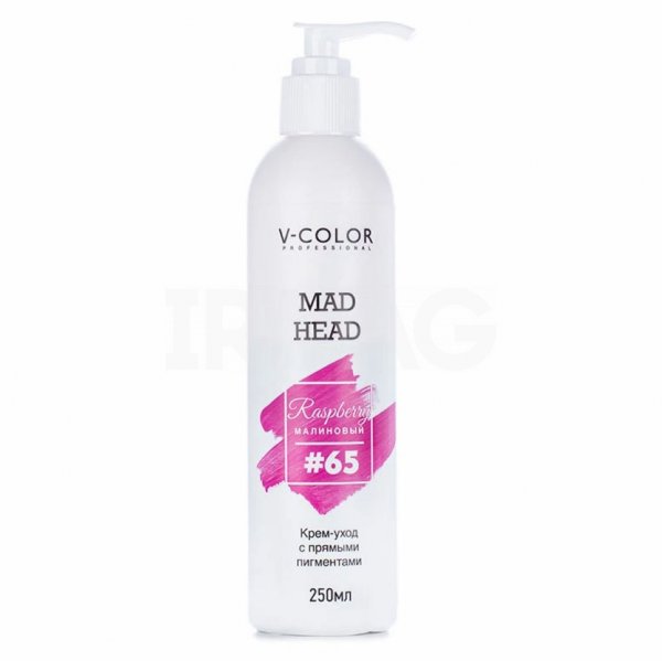Крем-уход для волос V-Color Professional Mad Head с прямыми пигментами (250 мл) - 65 Малиновый