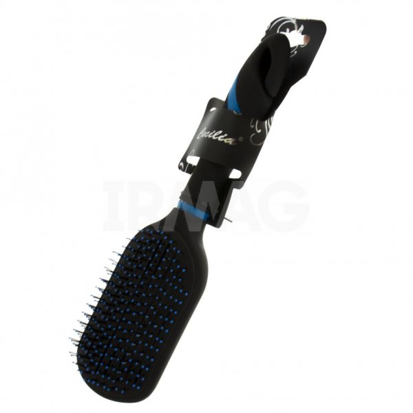 Расческа для волос Cecilia Массажная, овальная, пластиковая щетина, черно-синяя