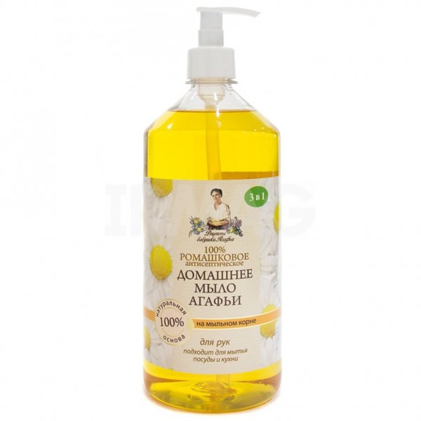 Мыло жидкое для рук Рецепты бабушки Агафьи Домашнее 100% Ромашковое (1 л)
