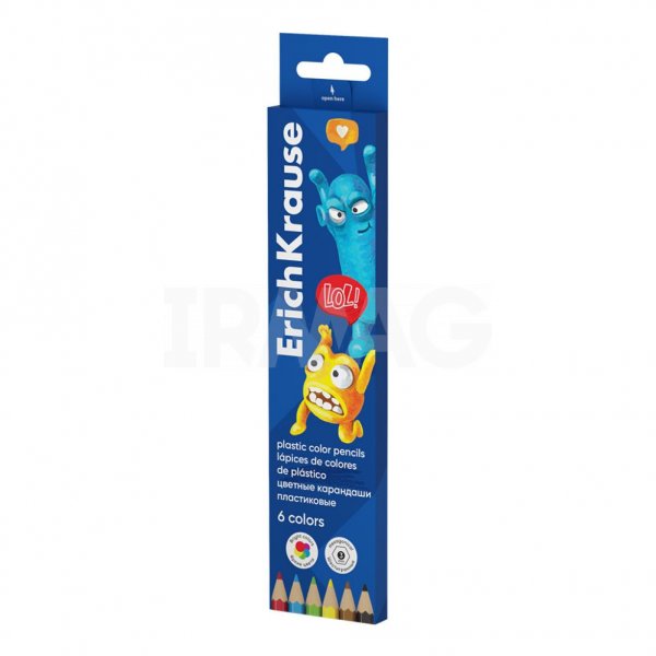 Карандаши цветные Erich Krause Jolly Friends шестигранные пластиковые (6 цв.)