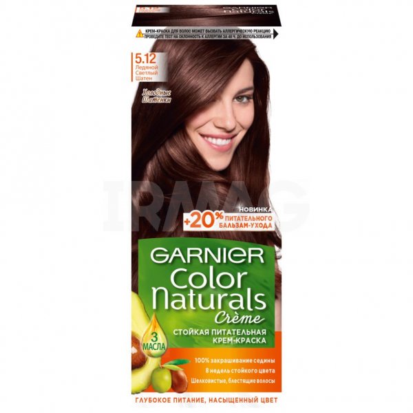 Крем-краска для волос Garnier Color Naturals (110 мл) - 5.12 Ледяной светлый шатен
