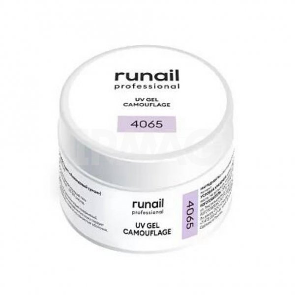 Гель для ногтей RuNail UV Gel камуфлирующий (15 г) - 4065 лавандовый туман