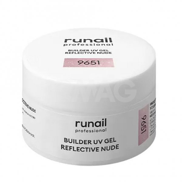 Гель для ногтей RuNail Builder UV-Gel моделирующий светоотражающий (15 г) - 9651