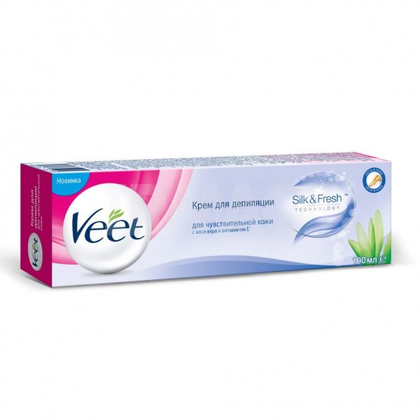 Крем для депиляции Veet для чувствительной кожи Алоэ Вера и Витамин Е (100 мл)