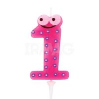 Свеча-цифра для торта Золотая сказка с глазками и держателем (6 см)