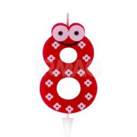 Свеча-цифра для торта Золотая сказка с глазками и держателем (6 см)