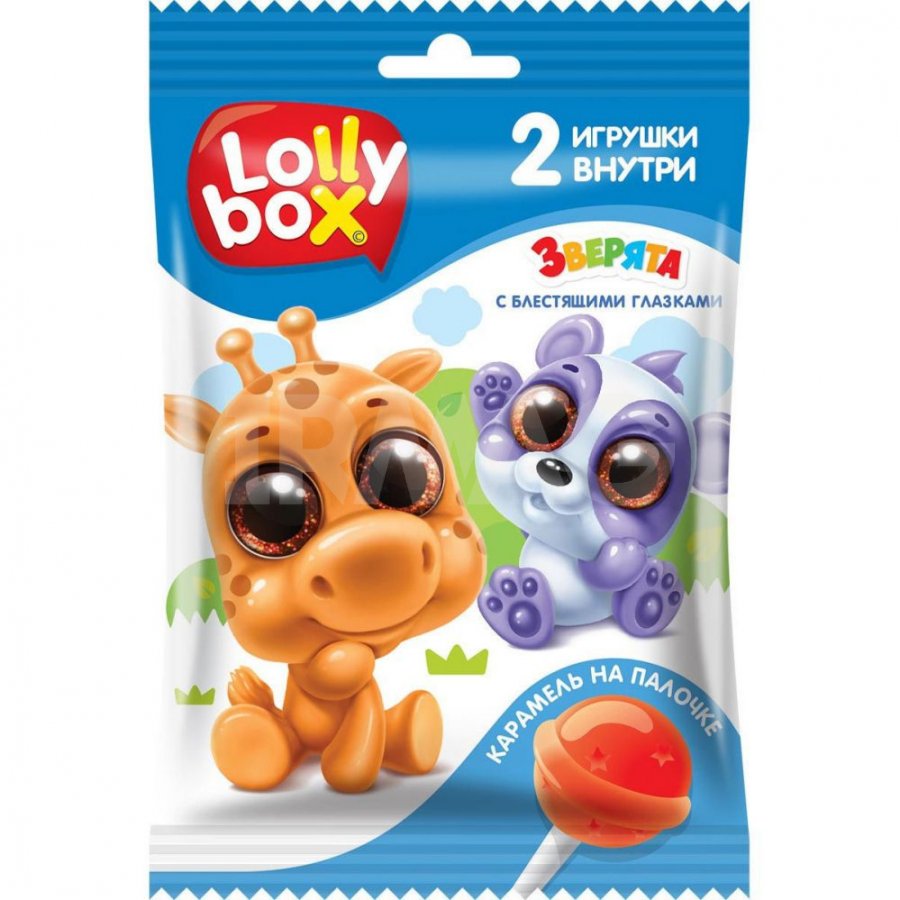 Карамель на палочке с 2 игрушками Lolly Box Зверята (11,4 г) - IRMAG.RU