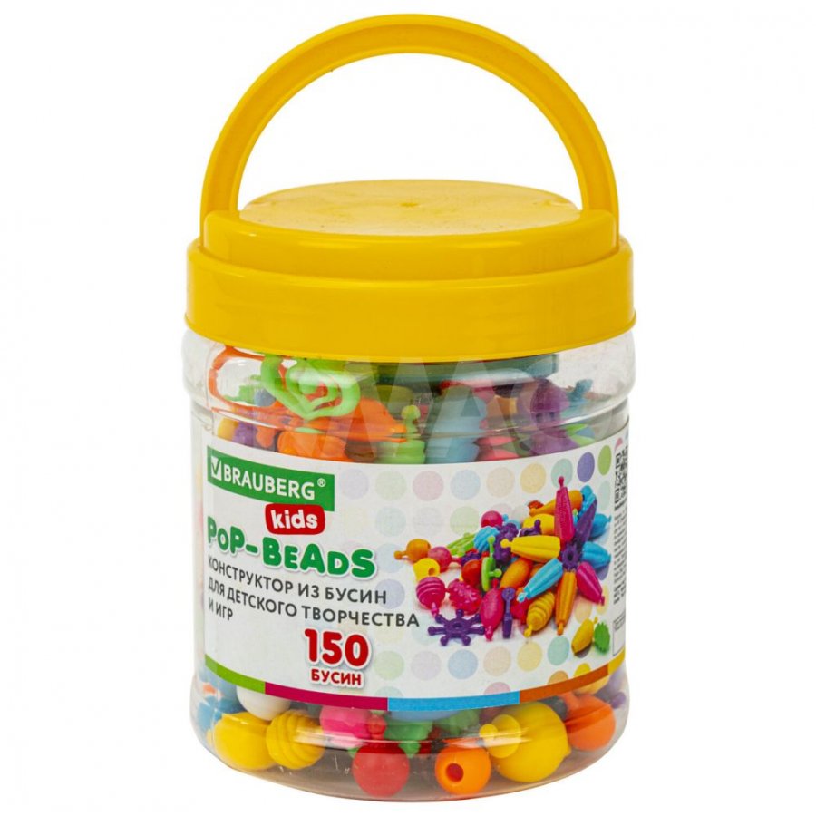 Конструктор для творчества, игр и создания украшений Brauberg Kids  Pop-Beads 150 бусин - IRMAG.RU