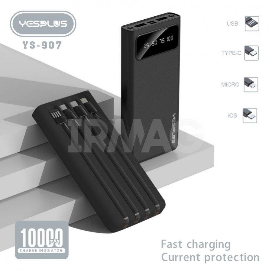 Портативный аккумулятор Power Bank Yesplus YS-907 10000 mAh Black - IRMAG.RU