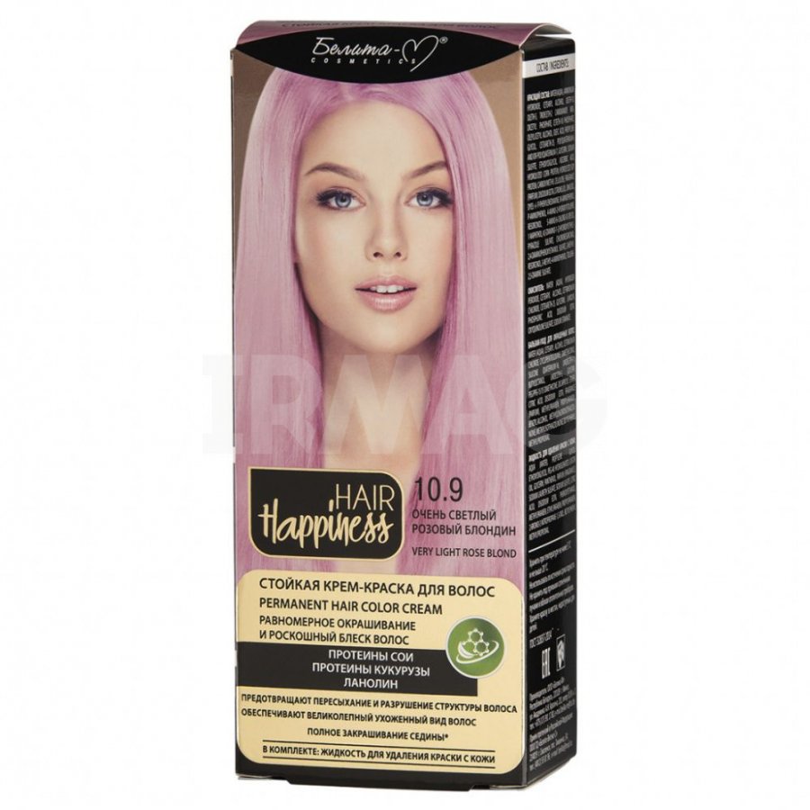 Крем-краска для волос Belita Color Hair Happiness стойкая (50 мл) - 10.9  Очень светлый розовый блондин - IRMAG.RU