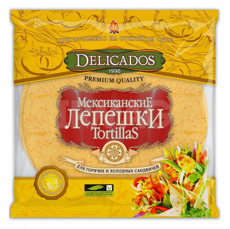 Тортилья Delicados пшеничная со вкусом сыра (400 г) - IRMAG.RU