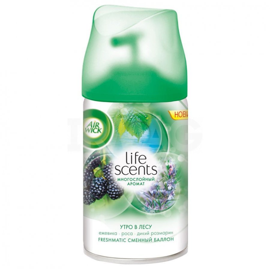 Сменный баллон Airwick Freshmatic Life Scents Утро в лесу (250 мл) годен до  01.04.24 - IRMAG.RU