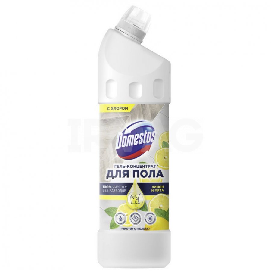 Гель-концентрат для пола Domestos Чистота и блеск Лимон и мята (1 л) годен  до 01.04.24 - IRMAG.RU