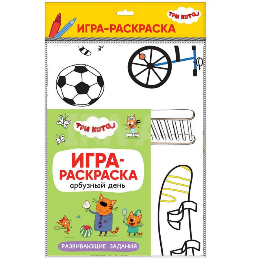 Игра-раскраска Мозаика-Синтез Три кота Арбузный день 2+