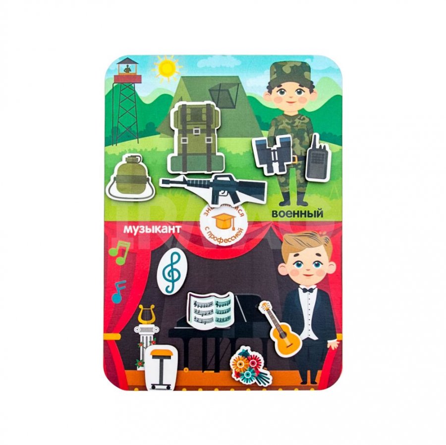 Игры на липучках WoodLandToys Сортер Военный и музыкант