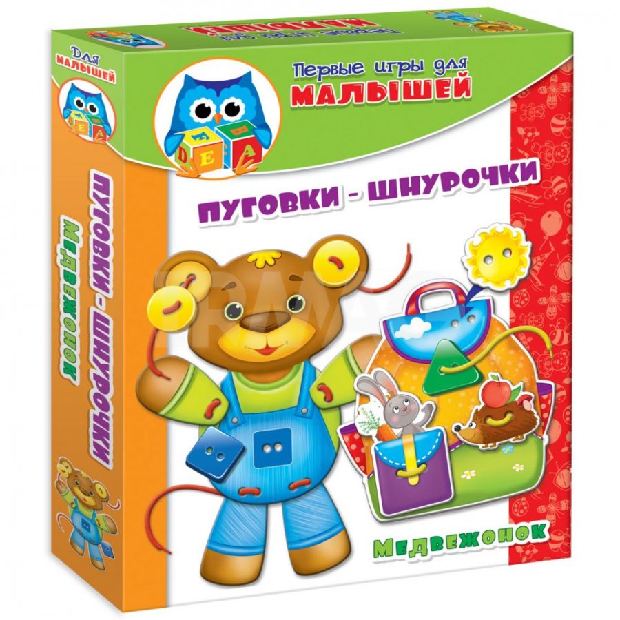 Vladi Toys пуговки-шнурочки Медвежонок