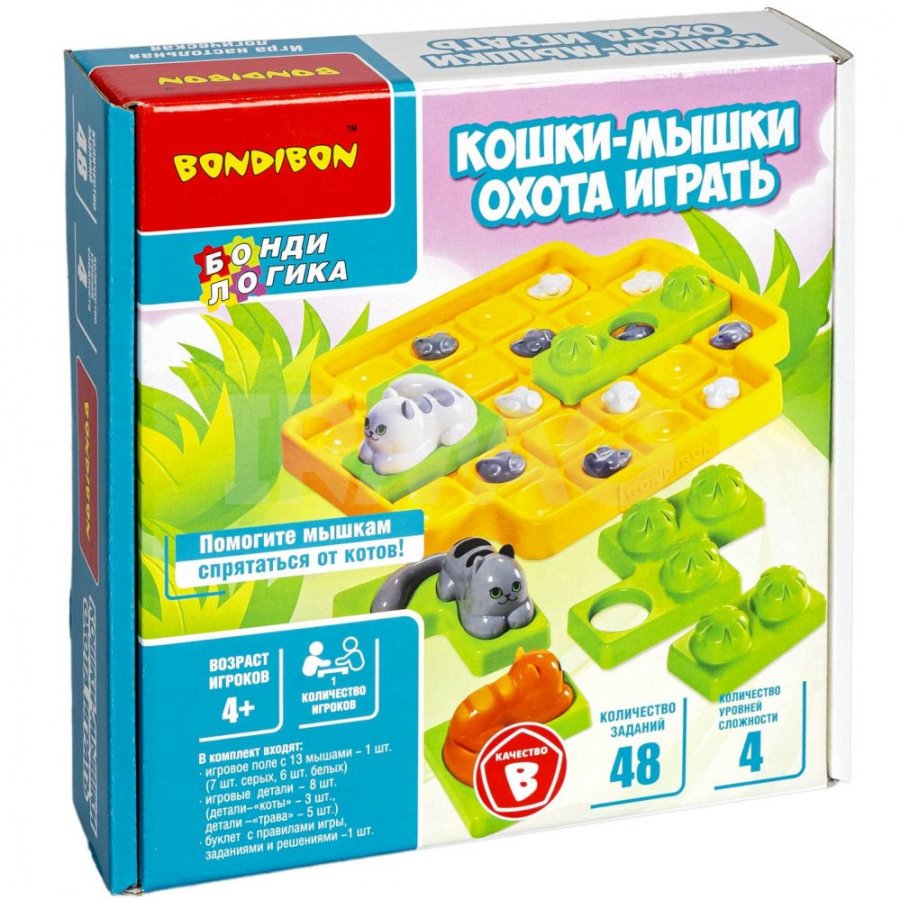 Игра настольная Bondibon БондиЛогика Кошки-мышки Охота играть 4+ - IRMAG.RU