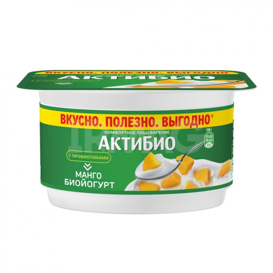 <b>Биойогурт</b> Актибио <b>манго</b> 3% (110 г) .