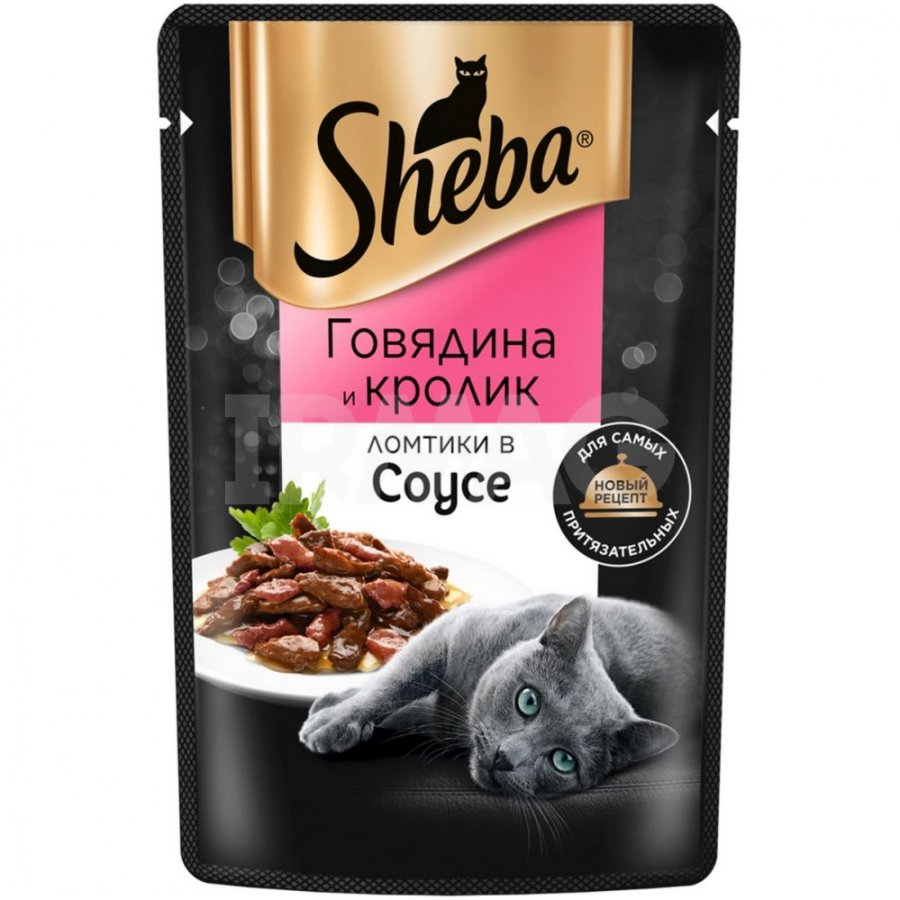 Корм влажный для кошек Sheba Ломтики в соусе Говядина и Кролик (75 г) -  IRMAG.RU