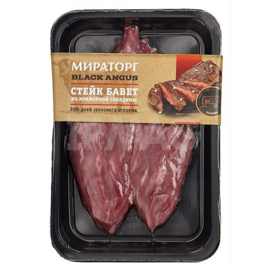 Стейк Мираторг Бавет, из мраморной говядины Black Angus, охлажденный, 310 г