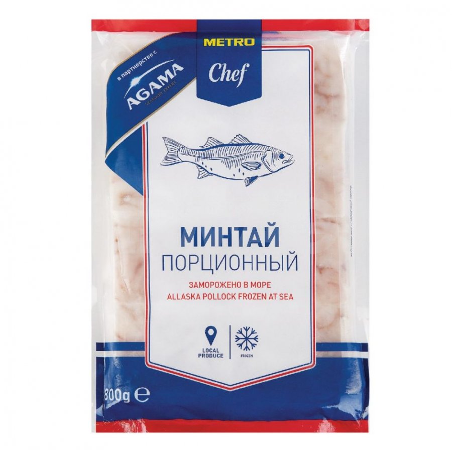 Минтай филе Metro Chef & Agama свежемороженое (800 г) - IRMAG.RU