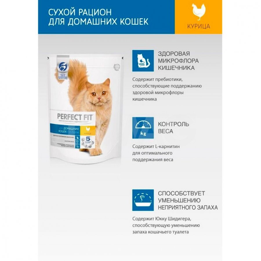 Корм сухой для кошек Perfect Fit In-home Курица (650 г) - IRMAG.RU