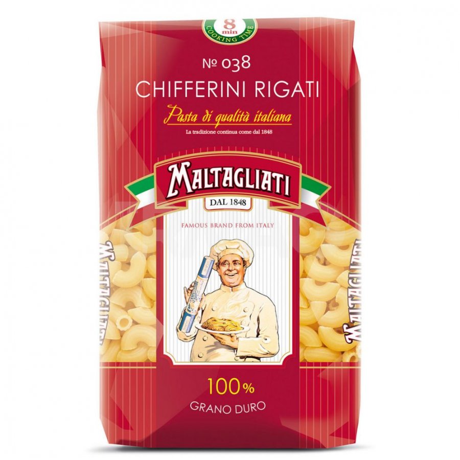 Макаронные изделия Maltagliati Chifferini Rigati 038 Рожки (450 г) -  IRMAG.RU