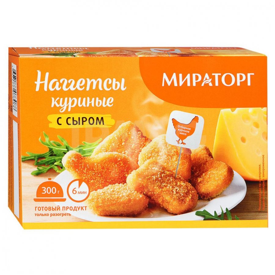 Наггетсы Мираторг куриные с сыром, 300г