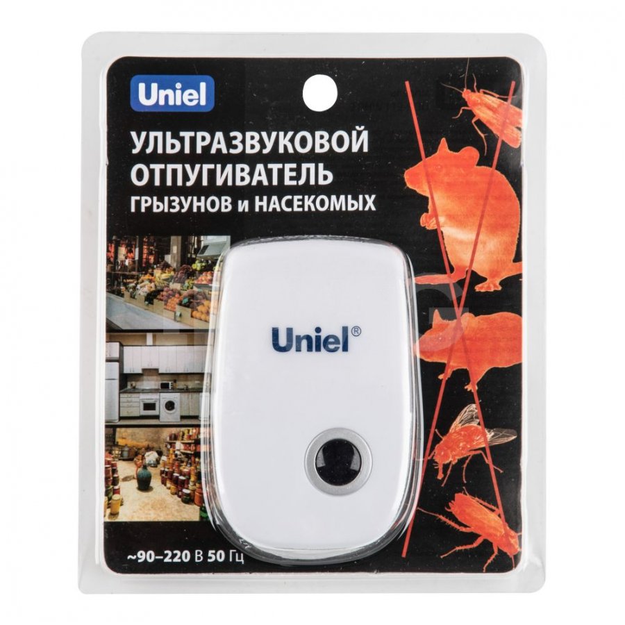 Ультразвуковой отпугиватель насекомых и грызунов, UNIEL, UDR-E11 WHITE.