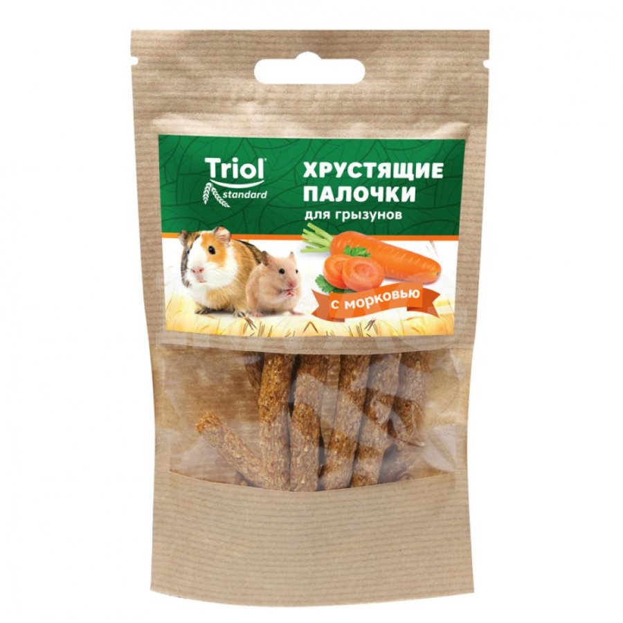 Triol Лакомство Standard хрустящие палочки для грызунов с морковью, 30 г