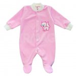 Комбинезон КотМарКот 2663 велюр, на кнопках, розовый