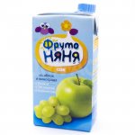 Сок с 3 лет Фрутоняня Яблоко виноград осветленный (500 мл)