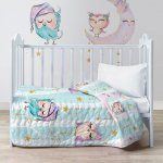 Покрывало детское Juno стеганое хлопок Sleep Owls (90 х 140 см)