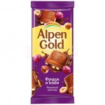 Шоколад молочный Alpen Gold орех и изюм (90 г)