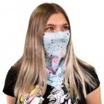 Маска-балаклава БрендБук многоразовая детская Голубая Котики