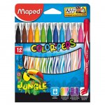 Фломастеры Maped Color'Peps Jungle смываемые (12 цв.)