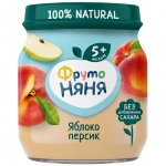 Пюре ФрутоНяня с 5 мес. Яблоко Персик натуральное (100 г)