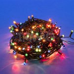 Гирлянда-нить Uniel 200LED Разноцветный, 8 режимов, провод зеленый (10 м)